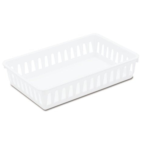Storage Tray, White, 9 3/4" L X 6 3/8" W X 2 1/8" H