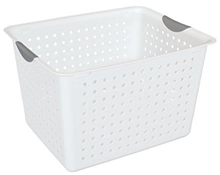Deep Ultra Basket, White Basket W/titanium Inserts, 16" L X 13 1/8" W X 10" H