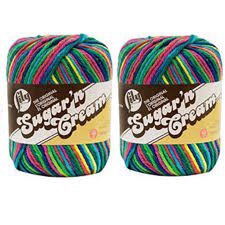 Lily Sugar'n Cream Yarn - Ombre Psychedelic 95 Yards 2 OZ