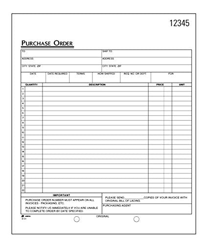 Adams Purchase Order Book, 3-Part, Carbonless, 50 Sets/Book, 8-3/8" x 10-11/16"