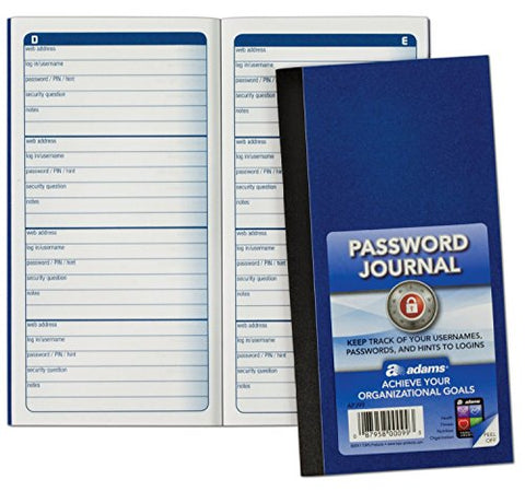 Adams Password Journal, 6-1/4" x 3-1/4"