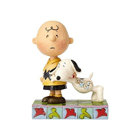 Enesco Peanuts by Jim Shore Charlie Brown and Snoopy, 5.25â Stone Resin Figurine, Multicolor
