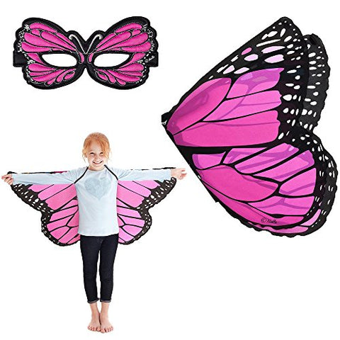 Dreamy Dress-Up Wings, Monarch- Pink and Dreamy Dress-Up Mask, Butterfly- Pink
