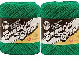 Lily Sugar'n Cream Solid Yarn Mod Green 120 Yards 2.5 OZ