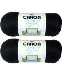 Caron Simply Soft Yarn - Solid Black 315 Yards 6 OZ