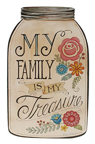 My Family is Mason Jar Wall Sign, 8.50in L x 14.25in H