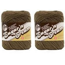 Lily Sugar'n Cream Solid Yarn Warm Brown 120 Yards 2.5 OZ