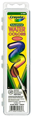 8 ct. Washable Watercolor Pans with Plastic Handled Brush