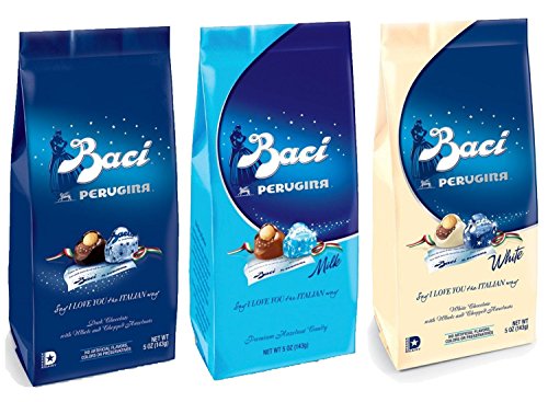 Baci Bag Classic Dark, 5 oz And Baci Bag White, 5 oz And Baci Bag Milk, 5 oz