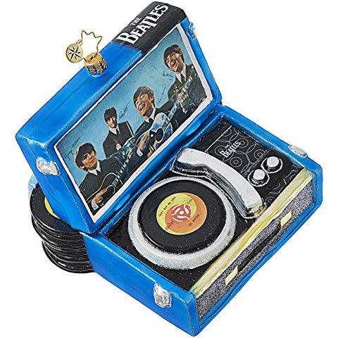 Beatles Record Player, 4.5", Glass Christmas Ornament