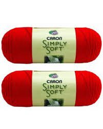 Caron Simply Soft Yarn - Solid Red 315 Yards 6 OZ