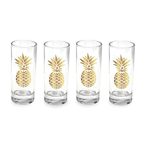 Shot Glasses Set of 4 Pineapple - Gold