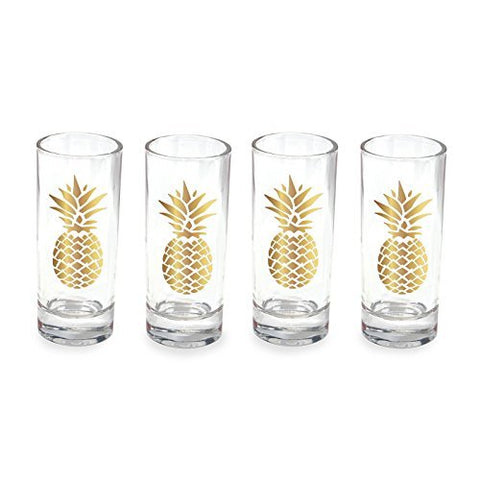 Shot Glasses Set of 4 Pineapple - Gold
