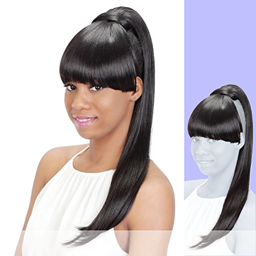 20” Layered Straight Bumped In & Ponytail With Bang - Piano Color P4/27/30