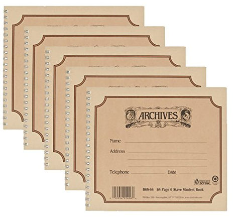 Archives Spiral Bound Manuscript Book, 6 Stave, 64 Page
