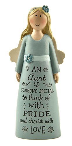 An Aunt Blue Dress Angel, 1.75in L x 4.25in H