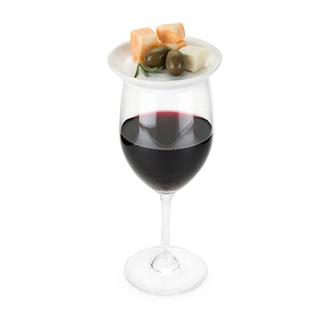 Wine Glass Topper Appetizer Plates - 4 per Set
