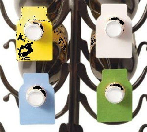 Wine Bottle Paper Tags - 4 Colors (100 Tags, 25 each color)