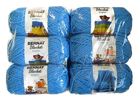 Bernat Blanket Brights SB Yarn Busy Blue 108 Yards 5.3 OZ