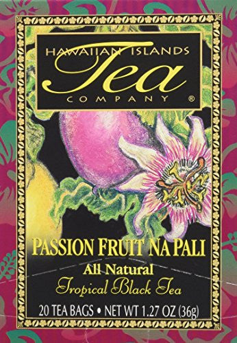 Passion Fruit Na Pali Black Tea (20 Tea Bags, Tropical, Flavored, All Natural)