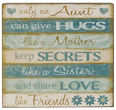 Only An Aunt Striped Wall Box Sign, 8in L x 8in H