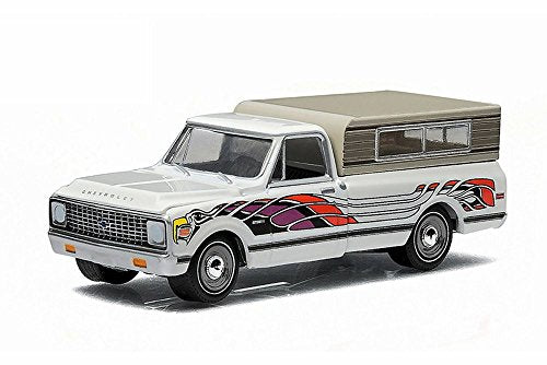 Greenlight 1972 Chevrolet C10 Eagle Mod Bod with Small Camper 1/64 Diecast Model