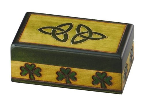 Celtic Shamrock Box, 3-7/8" x 2-1/4" x 1-1/2"