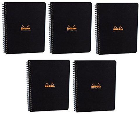 Rhodia Classic Meeting Book, Black, Lined, 6 ½ x 8 ¼ in.