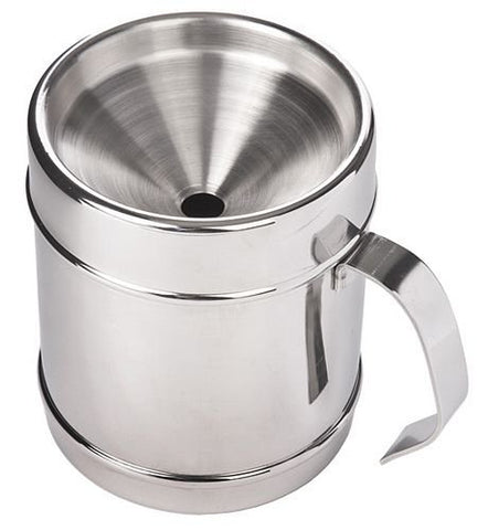 Wine Tasting Personal Spittoon - Continental Style, Polished Stainless Steel