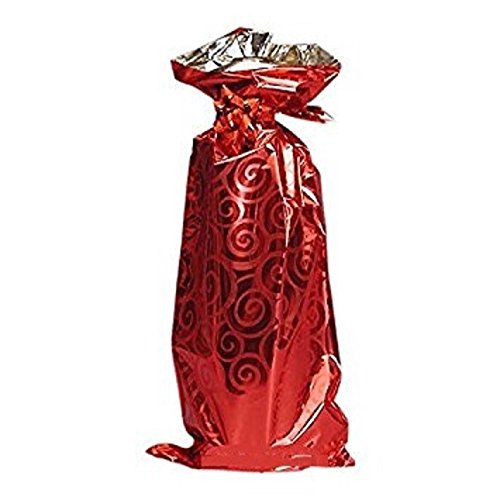 Mylar Wine Bag with Ribbon, Red