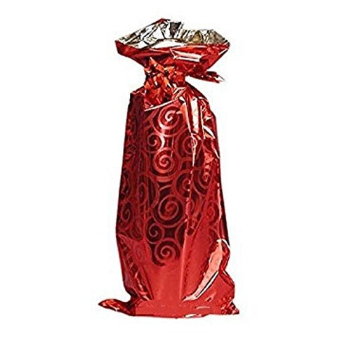 Mylar Wine Bag with Ribbon, Red