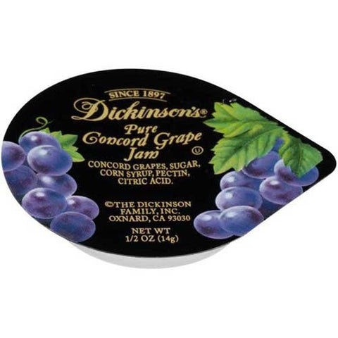 Dickinson's Portion Control-Plastic, Grape Jam, 1/2 oz