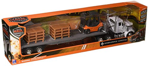 1/43 International Lonestar Flatbed W/ Forklift And Pallet