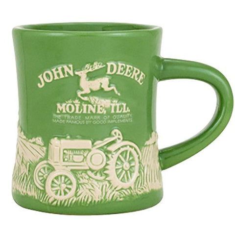 John Deere Steel Wheels Relief Mug, 12 oz 4-1/2 in
