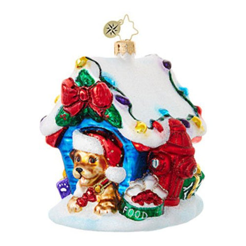In the Dog House, 4.5", Glass Christmas Ornament