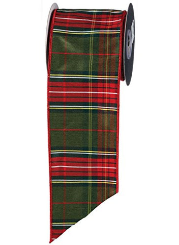 4"X10YDS PLAID GR RE