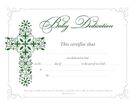 Warner Christian Resources - Baby Dedication Certificate - Premium, Foil Embossed