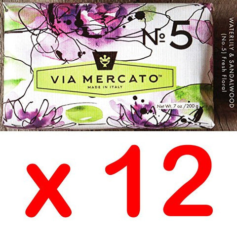 Via Mercato - Soap No.5 - Waterlily and Sandalwood, 200g