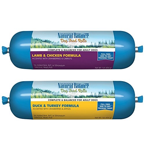 Natural Balance Lamb and Chicken Dog Food Roll, 1 lb, Natural Balance Duck and Turkey Dog Food Roll, 1 lb