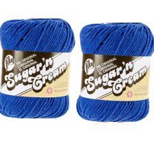 Lily Sugar'n Cream Solid Yarn Dazzle Blue 120 Yards 2.5 OZ