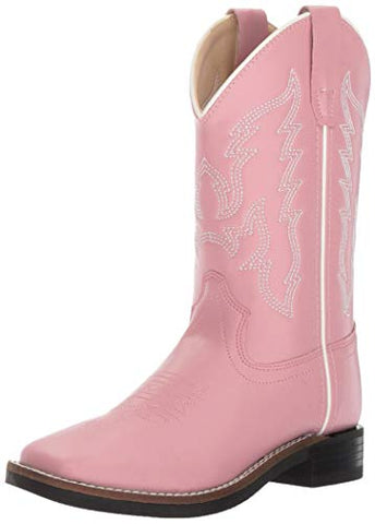 Children All Over Leatherette Material Broad Square Toe Boots (Pink) - Size D 3