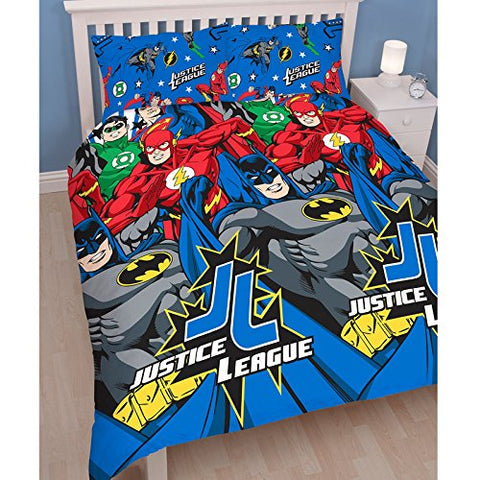 Justice League Inception Double Rotary Duvet Set (JSTICTDD001) - 200cm x 200cm Pillowcase size approx: 48cm x 74cm