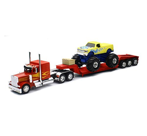 1/32 Custom Peterbilt 379 Lowboy W/ Monster truck