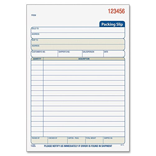 Adams Packing Slip Book, 3-Part, Carbonless, 50 Sets/Book