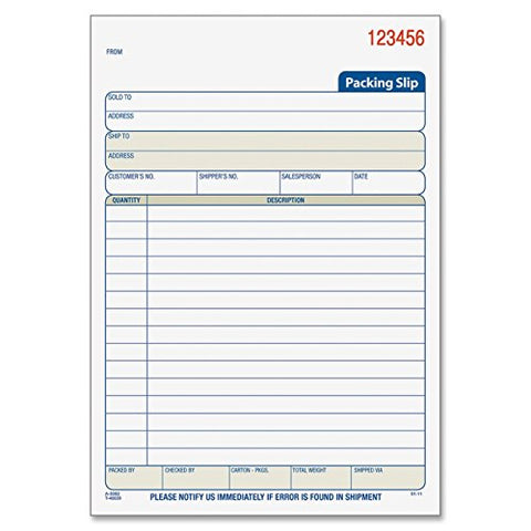 Adams Packing Slip Book, 3-Part, Carbonless, 50 Sets/Book
