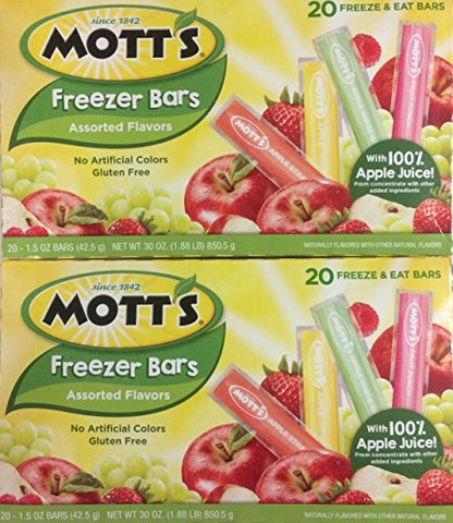 Mott's Freezer Bars 20/1.5 oz (Assorted Flavors)