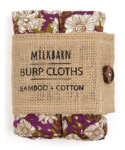 Bamboo Burpies 23" x 23", Purple Floral (Set of 2)