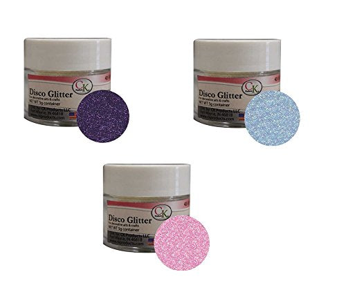 Lilac - Disco Glitter 5 Grams, Baby Blue - Disco Glitter 5 Grams and Baby Pink - Disco Glitter 5 Grams