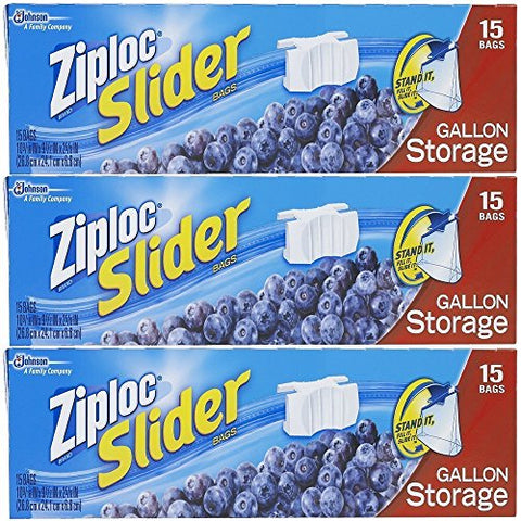 Ziploc Slider Gallon Storage Bag - 15ct