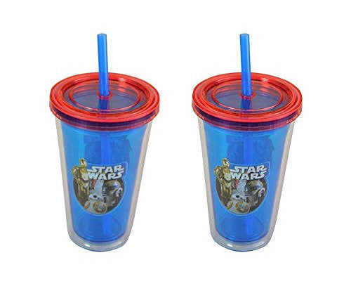 Zak- Star Wars Ep7 Kids 12oz PS Double Wall Fun Sip with lid and straw